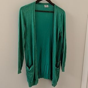 Madewell Wallace long green 100% cotton cardigan S